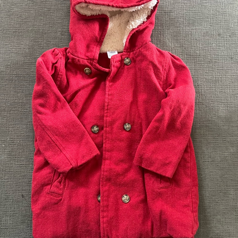Carter's Red Kids Pea Coat with Hood